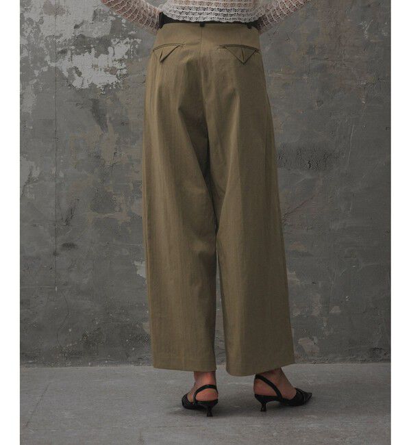 ADAM ET ROPE'「【EMOELLE】バイカラーベルトドレスパンツ」|チノ|