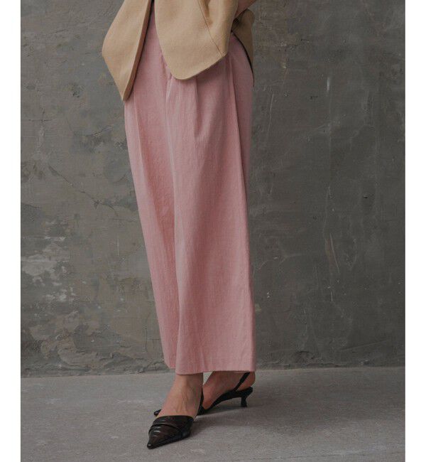 ADAM ET ROPE'「【EMOELLE】バイカラーベルトドレスパンツ」|チノ|