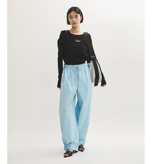 ADAM ET ROPE'「【新色追加】・【撥水】ウエストタックイージーパンツ」|チノ|