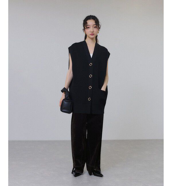 ADAM ET ROPE'「【サステナブル】ミドルニットジレ」|ベスト・ジレ|