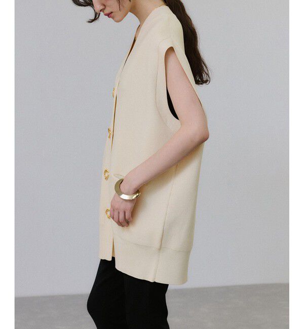 ADAM ET ROPE'「【サステナブル】ミドルニットジレ」|ベスト・ジレ|