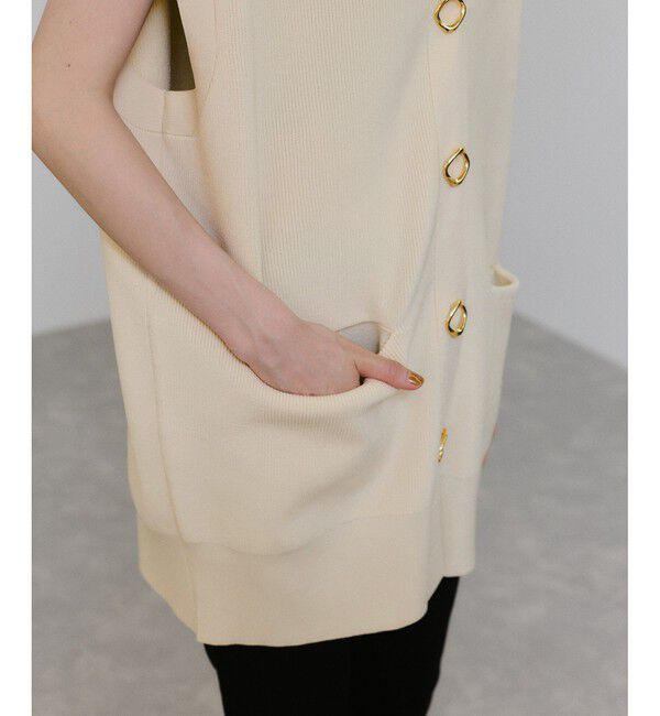 ADAM ET ROPE'「【サステナブル】ミドルニットジレ」|ベスト・ジレ|