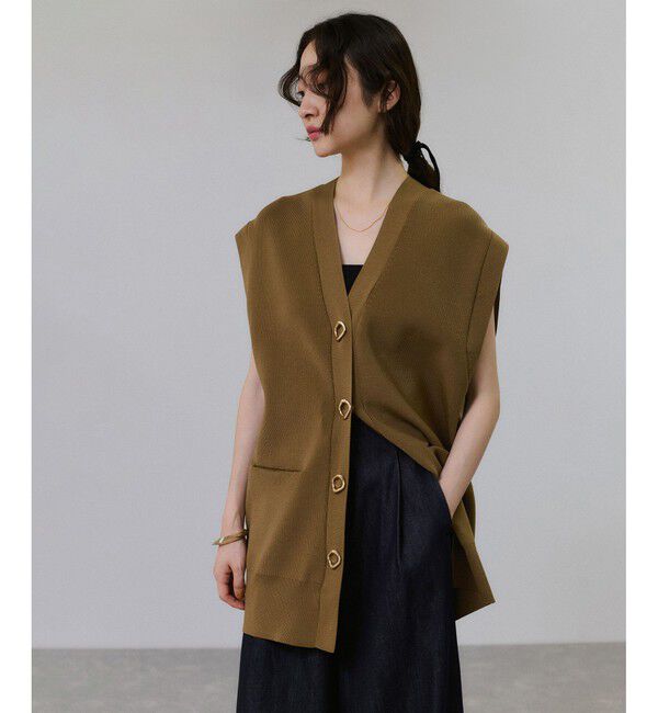 ADAM ET ROPE'「【サステナブル】ミドルニットジレ」|ベスト・ジレ|