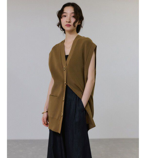 ADAM ET ROPE'「【サステナブル】ミドルニットジレ」|ベスト・ジレ|