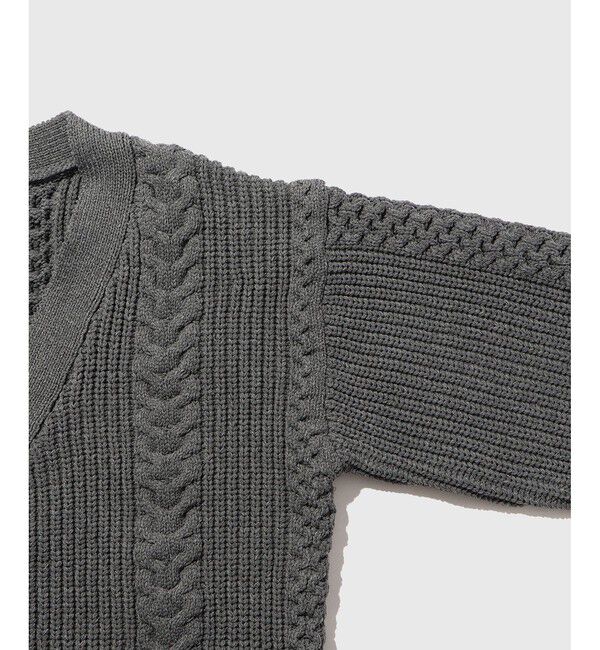 ADAM ET ROPE'「【WEB限定】ボリューム ケーブル オーバーサイズ カーディガン / 超軽量 / ユニセックス」|カーディガン|