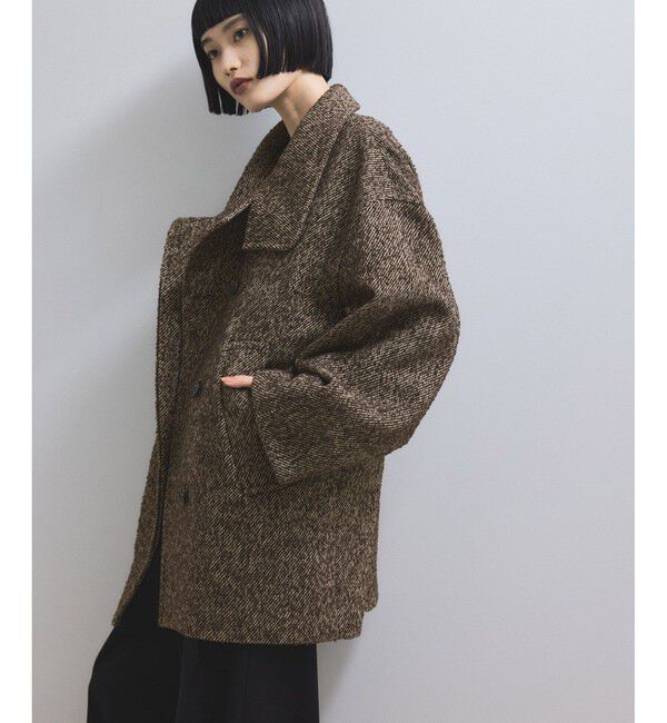 ADAM ET ROPE'「【WEB限定】スタンドカラーウールミドルコート」|その他|ブラウン系(23)