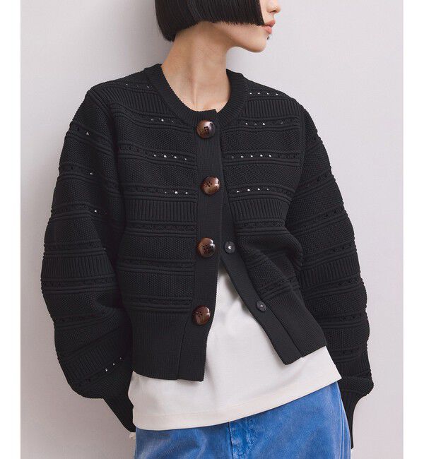 ADAM ET ROPE'「【WEB限定】mixパターンニットカーディガン」|カーディガン|