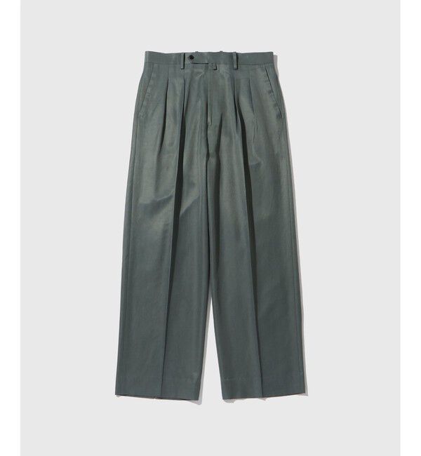 ADAM ET ROPE'「コットンキュプラ ツープリーツ ワイド スラックス / セットアップ対応」|スラックス|