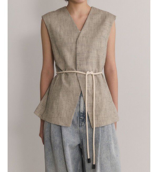 ADAM ET ROPE'「【EMOELLE】シルクネップジレトップス」|ベスト・ジレ|