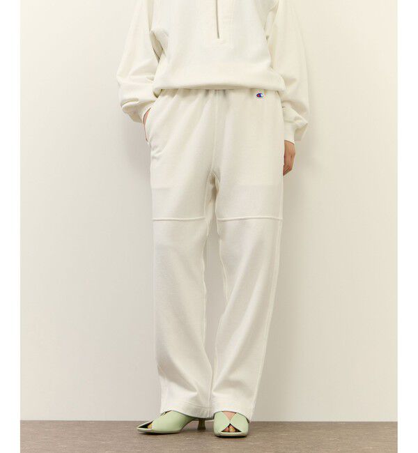 ADAM ET ROPE'「【Champion for ADAM ET ROPE'】別注 SWEAT WIDE PANTS」|チノ|オフホワイト(15)