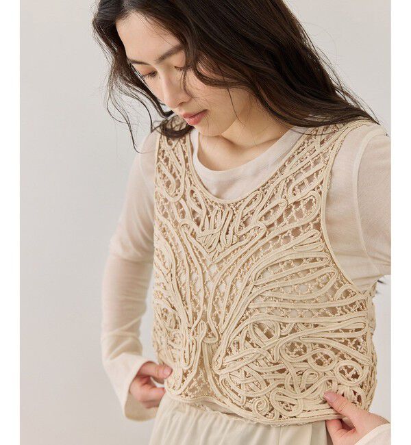 ADAM ET ROPE'「コードレースタンクジレ」|ベスト・ジレ|