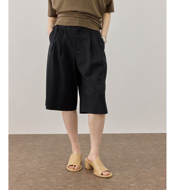 ADAM ET ROPE'「【サステナブル】アジャストハーフパンツ」|チノ|