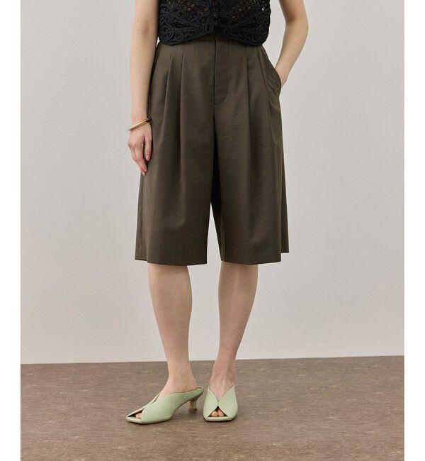 ADAM ET ROPE'「【サステナブル】アジャストハーフパンツ」|チノ|