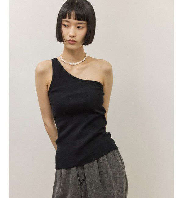 ADAM ET ROPE'「シルク混ワンショルタンクトップ」|タンクトップ|
