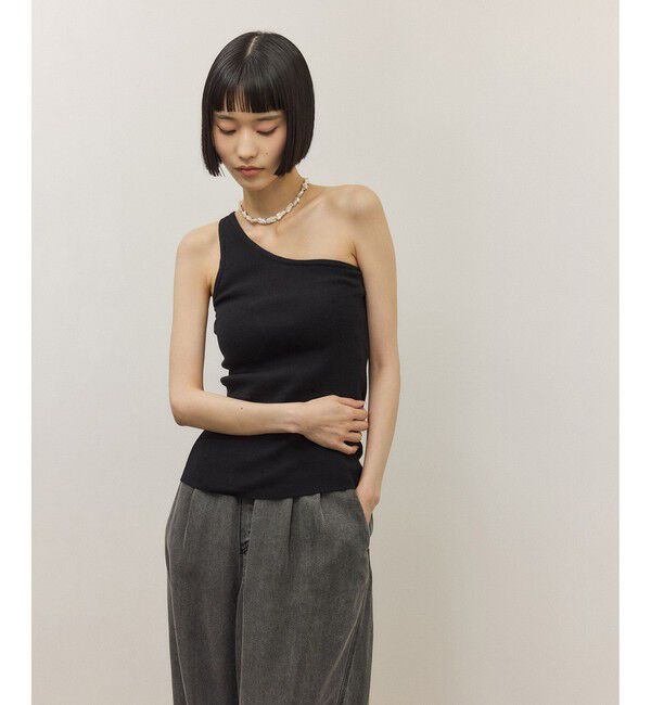 ADAM ET ROPE'「シルク混ワンショルタンクトップ」|タンクトップ|