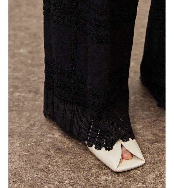 ADAM ET ROPE'「【一部WEB限定カラー】エンブロイダリーイージーパンツ」|チノ|