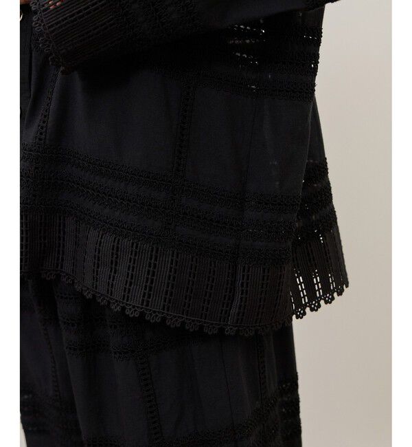 ADAM ET ROPE'「【一部WEB限定カラー】エンブロイダリーコンビシャツ」|シャツ・ブラウス|