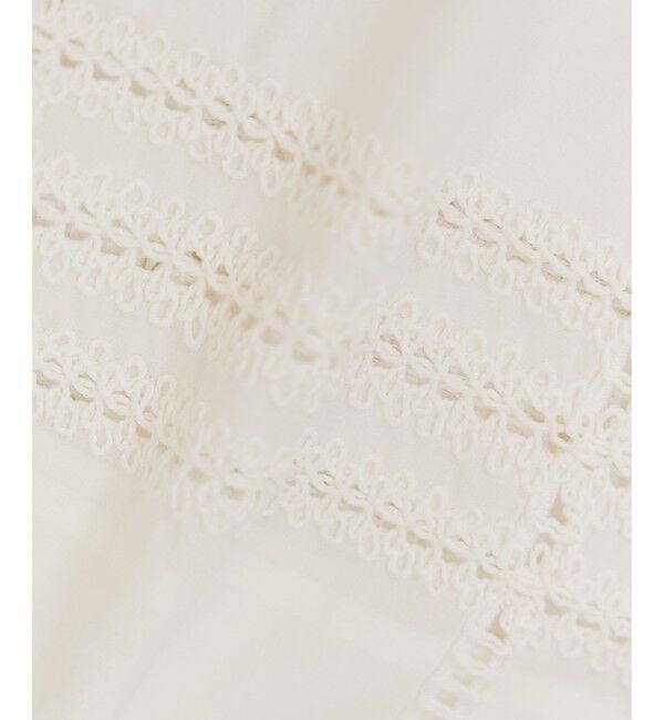 ADAM ET ROPE'「【一部WEB限定カラー】エンブロイダリーコンビシャツ」|シャツ・ブラウス|