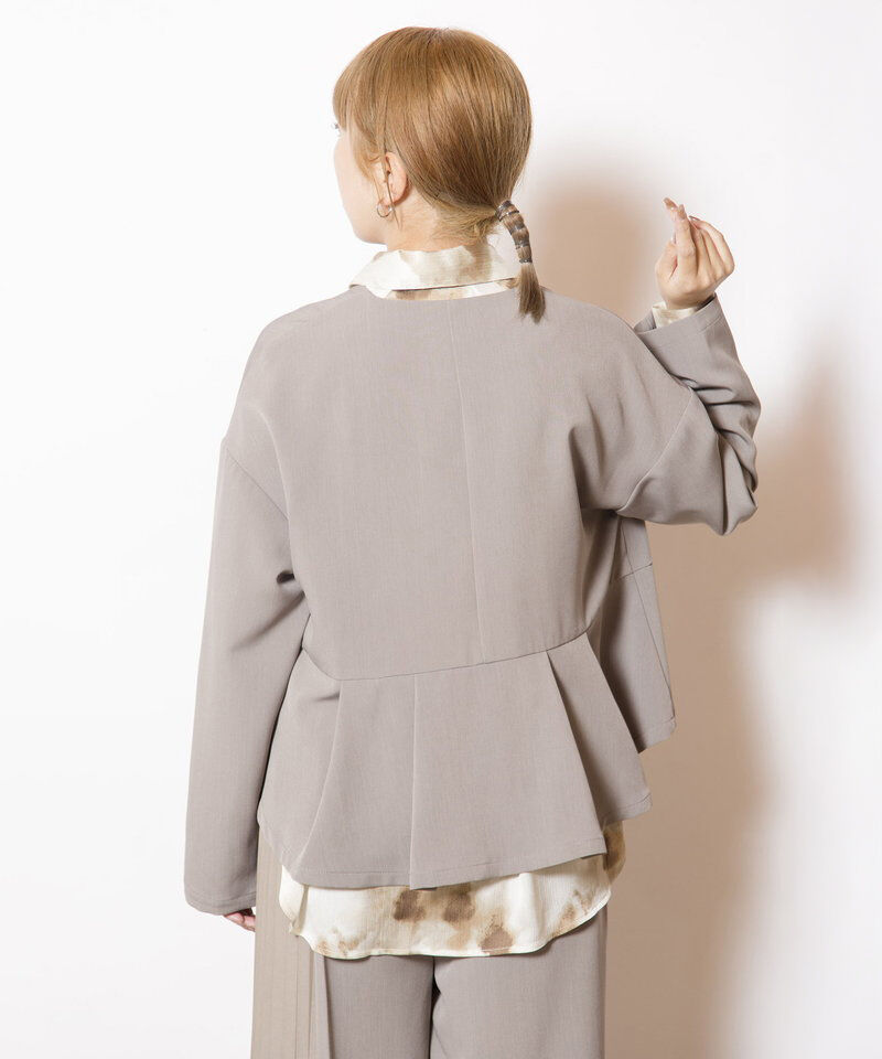  「ノーカラーショートジャケット」|ノーカラージャケット|