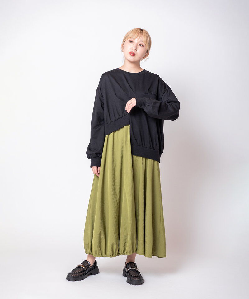  「切替アシンメトリーワンピース」|ワンピース|
