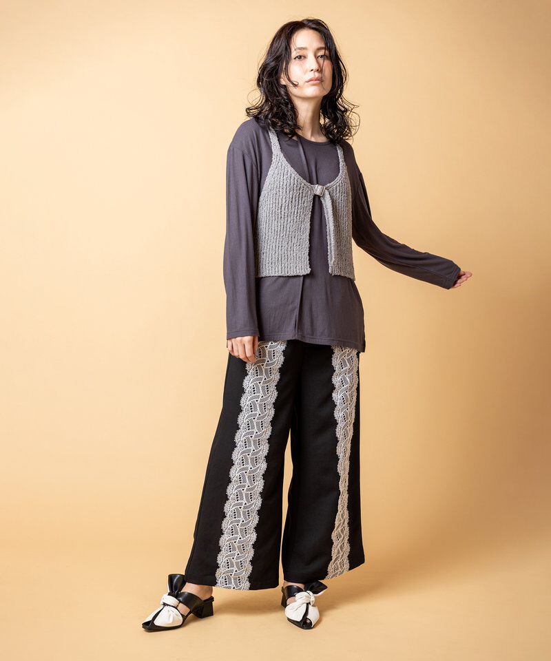  「レースラインギャザーパンツ」|その他|