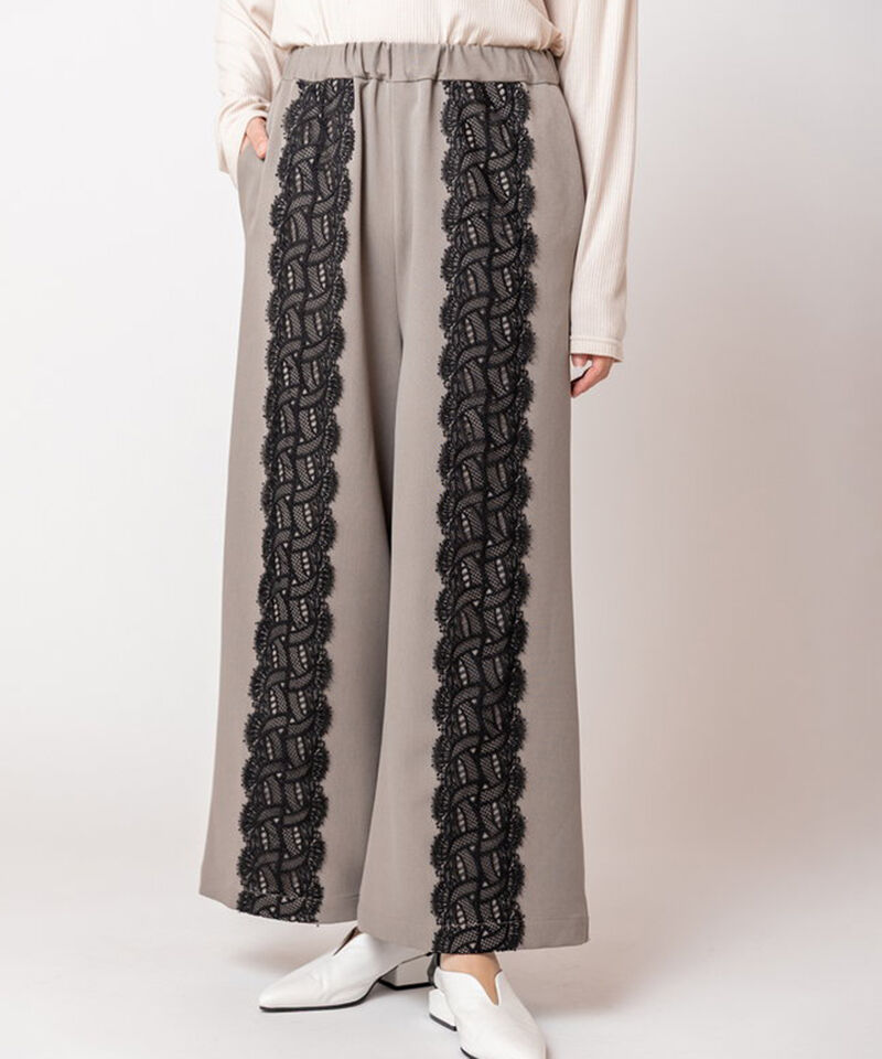  「レースラインギャザーパンツ」|その他|GRAYBEIGE