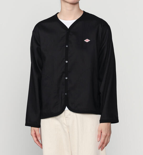 DANTON「DANTON | リネンポリエステル シャツカーディガン WOMEN」|シャツ・ブラウス|BLACK