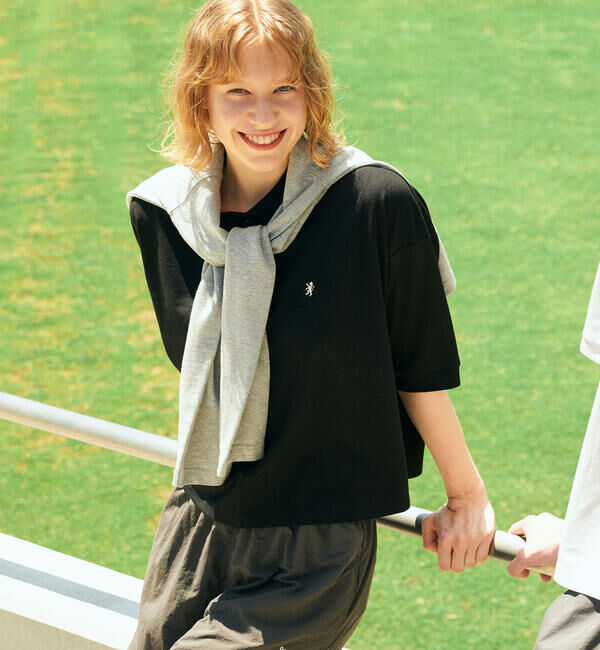 GYMPHLEX「Gymphlex | ハイゲージ鹿の子 ポロシャツ WOMEN」|ポロシャツ|BLACK