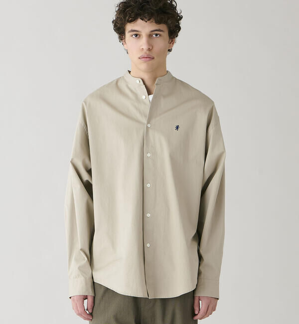 GYMPHLEX「Gymphlex | バンドカラー長袖シャツ SOLID MEN」|シャツ・ブラウス|