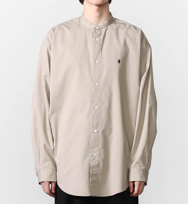 GYMPHLEX「Gymphlex | バンドカラー長袖シャツ SOLID MEN」|シャツ・ブラウス|