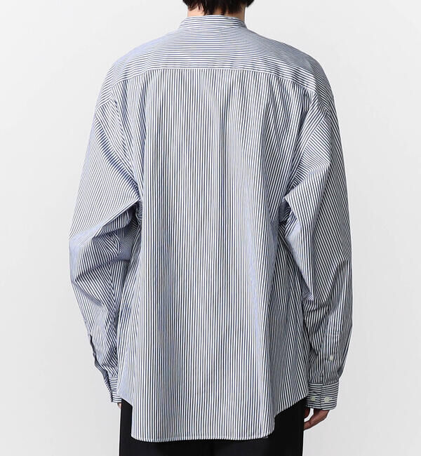 GYMPHLEX「Gymphlex | バンドカラー長袖シャツ STRIPE MEN」|シャツ・ブラウス|