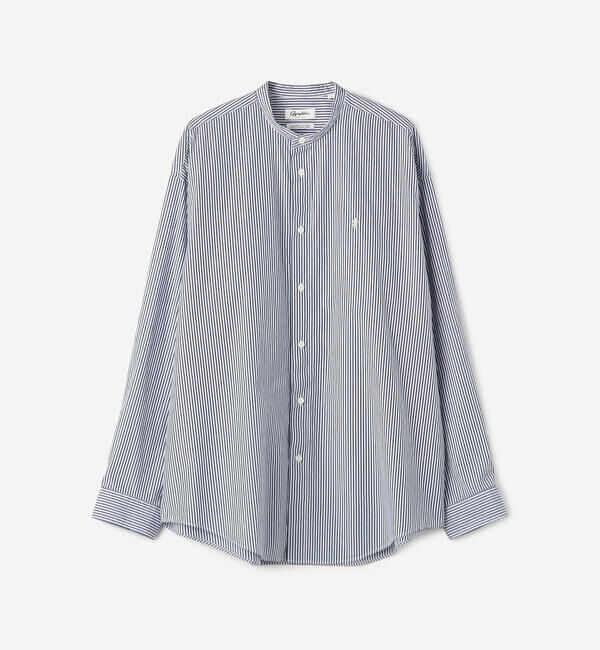 GYMPHLEX「Gymphlex | バンドカラー長袖シャツ STRIPE MEN」|シャツ・ブラウス|