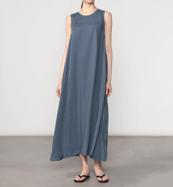 LE GLAZIK「LE GLAZIK | キュプラ ノースリーブワンピース WOMEN」|ワンピース|BLUE系1