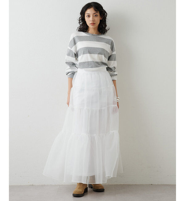  「オーガンジーボリュームスカート」|スカート|