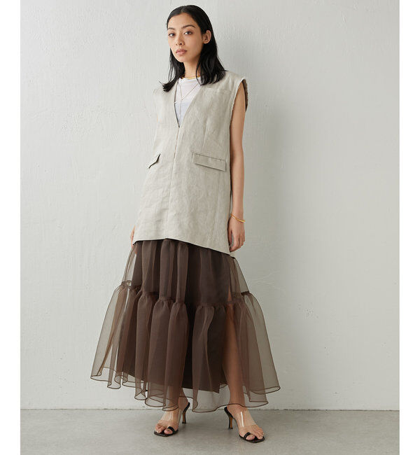  「オーガンジーボリュームスカート」|スカート|