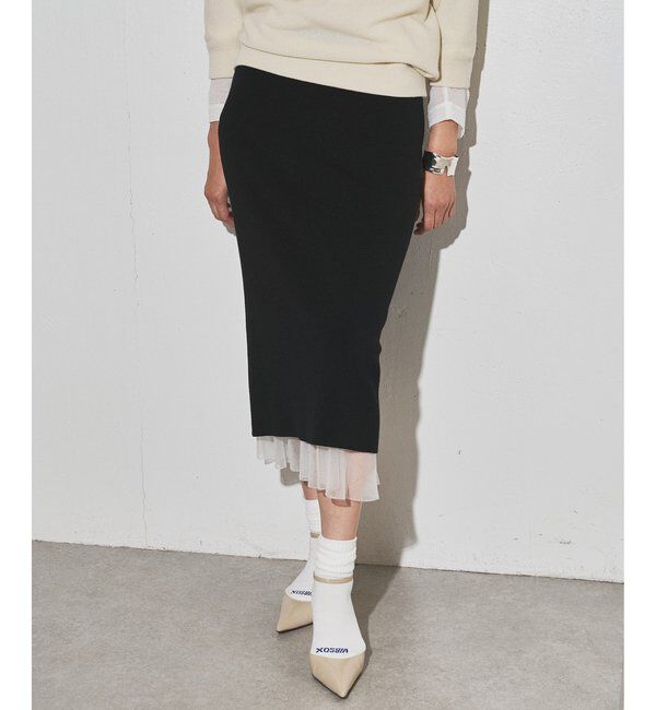 GEMINI「【GEMINI】ニットレイヤードスカート」|スカート|