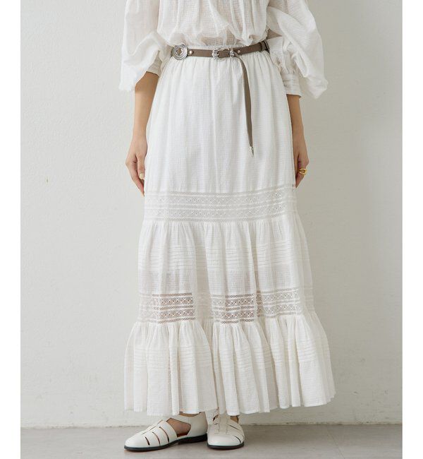  「コットンギャザーマキシスカート」|スカート|
