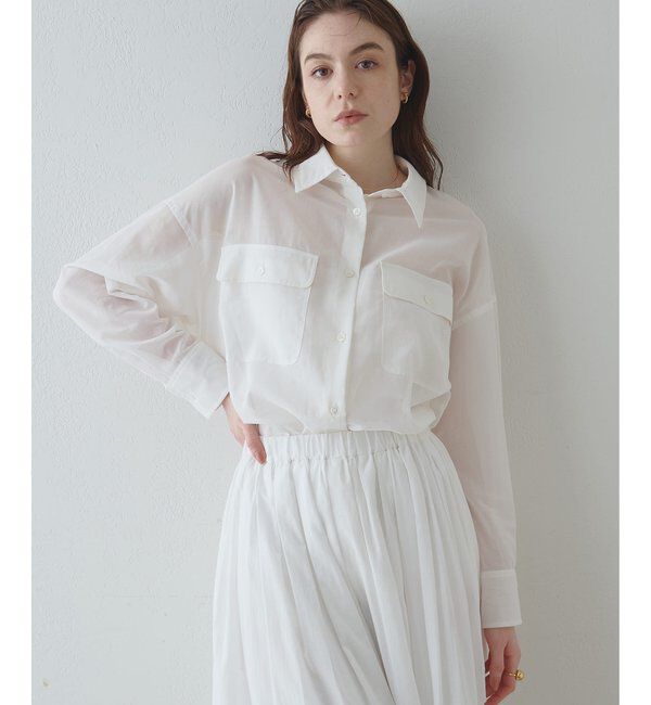 Drawing Numbers「【Drawing Numbers】コットンシースルーブラウス」|シャツ・ブラウス|