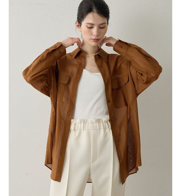 Drawing Numbers「【Drawing Numbers】コットンシースルーブラウス」|シャツ・ブラウス|