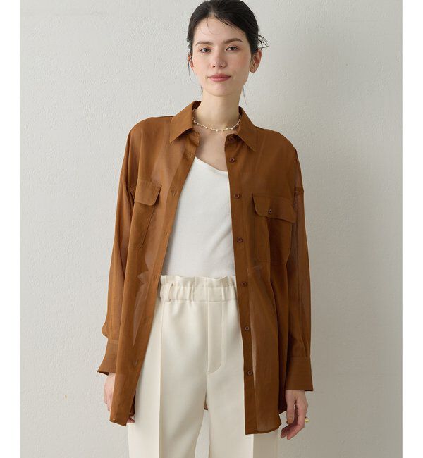 Drawing Numbers「【Drawing Numbers】コットンシースルーブラウス」|シャツ・ブラウス|