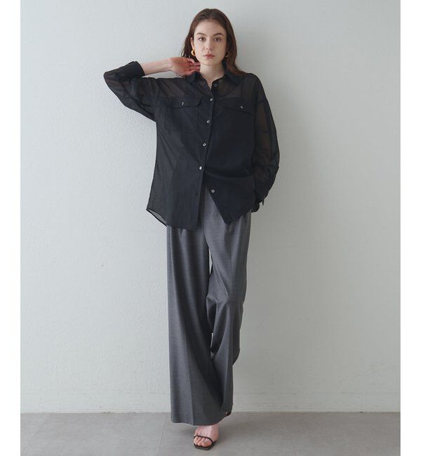 Drawing Numbers「【Drawing Numbers】コットンシースルーブラウス」|シャツ・ブラウス|