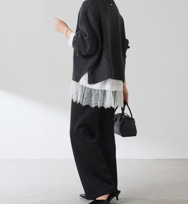  「裾レースハイネックシャツ」|シャツ・ブラウス|