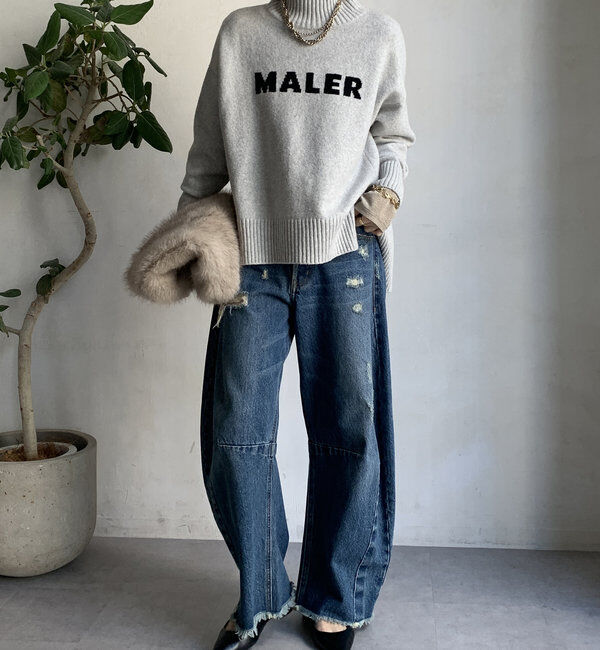  「【ベストセラーアイテム】ダメージカーブデニム」|デニム|