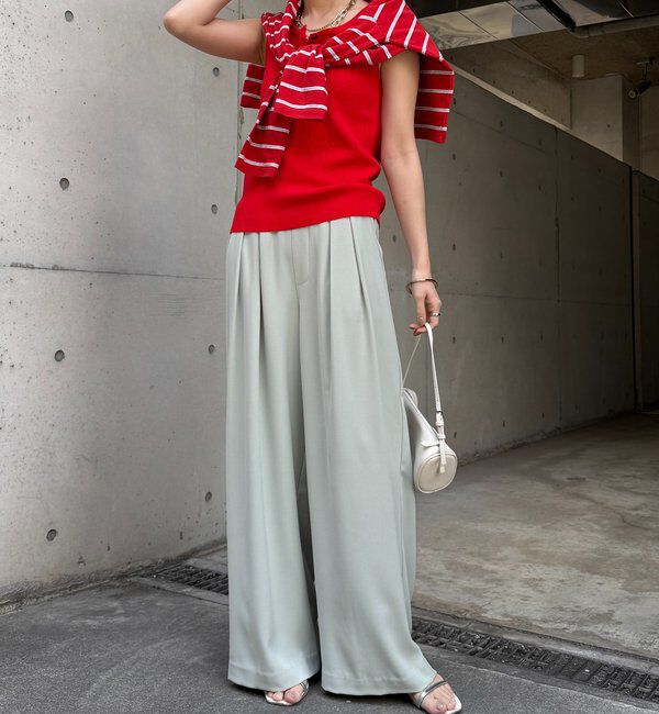  「【累計販売数3万枚突破/21色4サイズ展開！】タックワイドパンツ」|チノ|