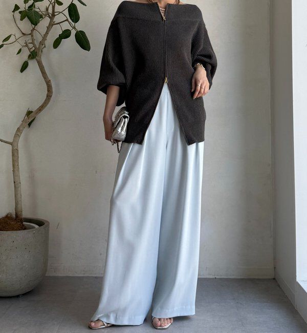  「【累計販売数3万枚突破/21色4サイズ展開！】タックワイドパンツ」|チノ|