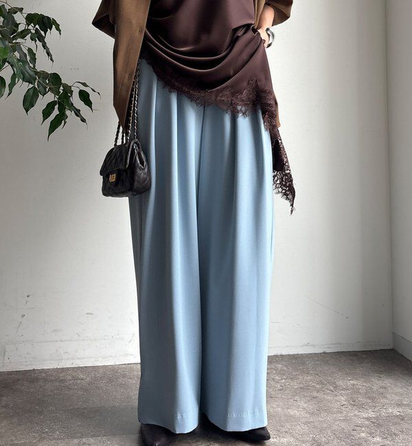  「【累計販売数3万枚突破/21色4サイズ展開！】タックワイドパンツ」|チノ|