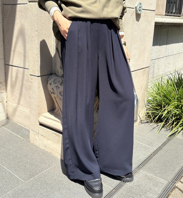  「【累計販売数3万枚突破/21色4サイズ展開！】タックワイドパンツ」|チノ|