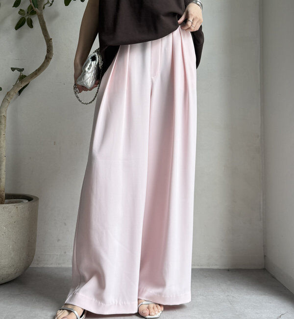  「【累計販売数3万枚突破/21色4サイズ展開！】タックワイドパンツ」|チノ|