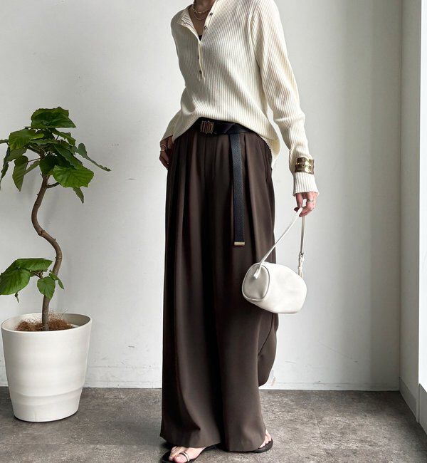  「【累計販売数3万枚突破/21色4サイズ展開！】タックワイドパンツ」|チノ|