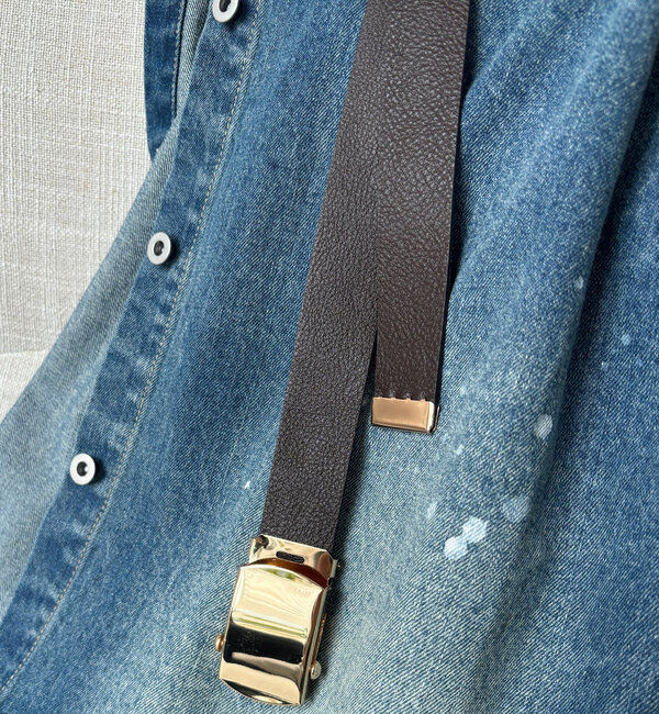  「レザーガチャベルト」|ベルト|ダークブラウン